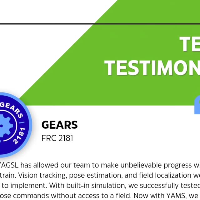 Part 4 of our Team Testimonial Series! Here's what partner team 2181 GEARS has to say about YASS.